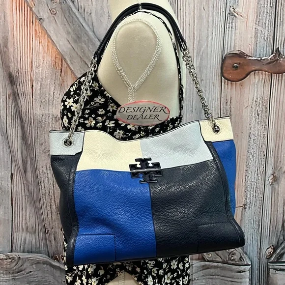 TORY BURCH Britten Patchwork Tote RARE!! 💎💎💎 - Picture 2 of 16